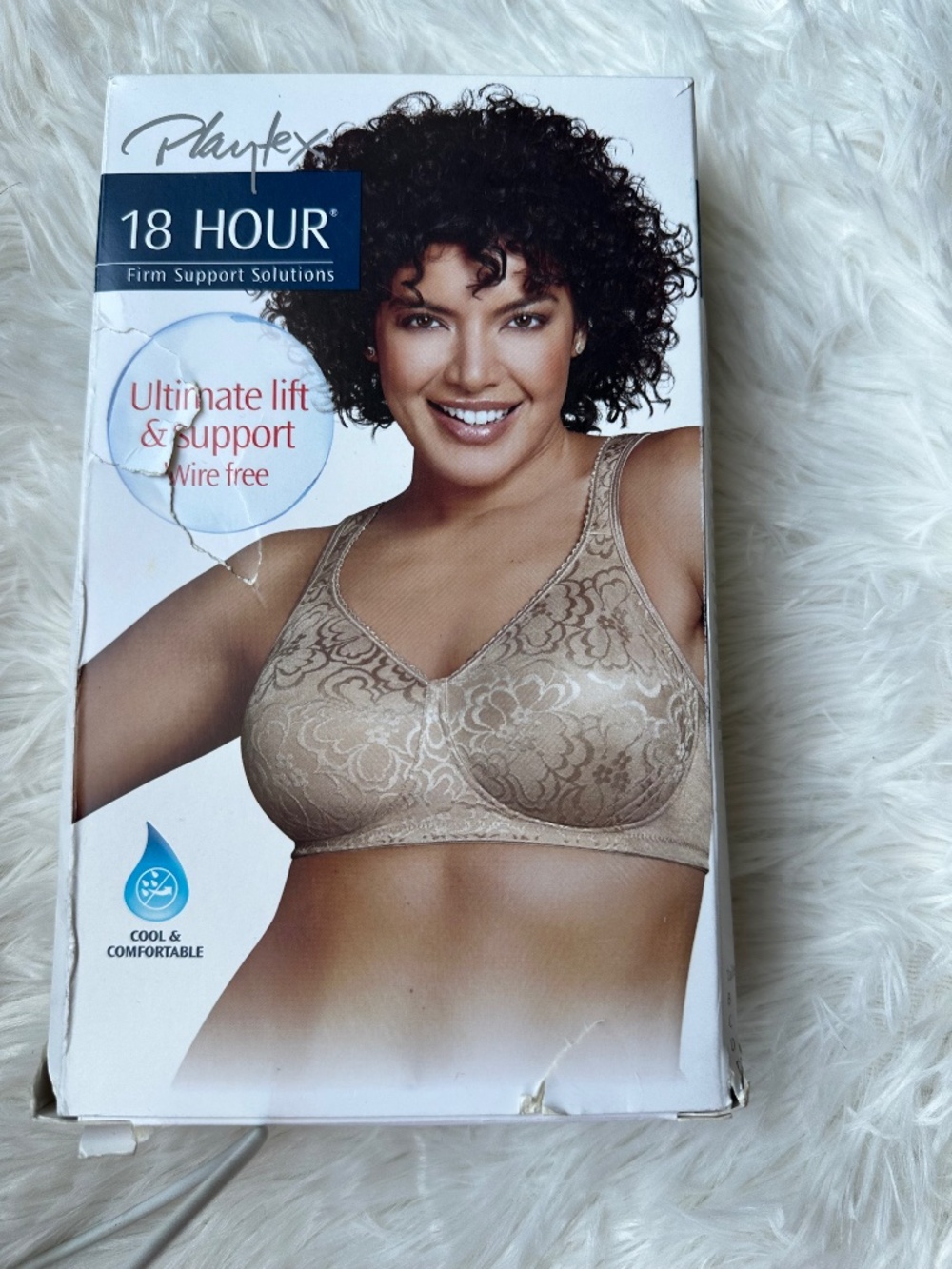 Playtex 18 Hour 4745 Ultimate Lift Support Wireless Bra 36D Beige NIB